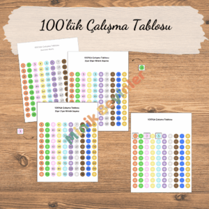 Montessori 100 lük Ritmik Sayma Tablosu montessori 100lük ritmik sayma tablosu